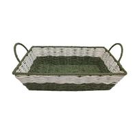 Magie di Natale Cesta Rettangolare per Confezioni Regalo e Organizer Casa (Verde/Bianca/43 x 31 cm)