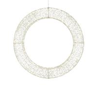 Magie di Natale Corona natalizia tonda in metallo luminosa con LED a luce calda per decorazioni natalizie (116 cm)