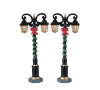 Magie di Natale Decorazione Splendid Lights Set di 2 per Villaggio di Natale e presepe, in Plastica da h 2 cm