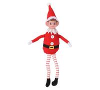 Magie di Natale Elfo Decorativo con Vestito Rosso in Stoffa Decorazione Natalizia da 35 cm