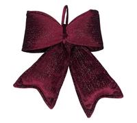 Magie di Natale Fiocco di Velluto Glitterato da 29 cm x 36 cm (Bordeaux)
