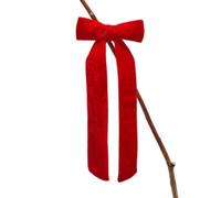 Magie di Natale Fiocco in Velluto con Clip per addobbi Natalizi, Alto 30 cm (Rosso)