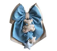 Magie di Natale Fiocco nascita in cotone personalizzabile fatto a mano 35 x h 40 cm "Made in Italy" Tortora - Carta da zucchero