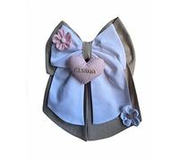 Magie di Natale Fiocco nascita in cotone personalizzabile fatto a mano 35 x h 40 cm "Made in Italy" Tortora - Bianco - Rosa