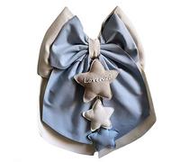 Magie di Natale Fiocco nascita in cotone personalizzabile fatto a mano 35 x h 40 cm "Made in Italy" Tortora - Celeste Polvere