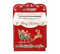 Magie di Natale Lettera del Polo Nord Rossa in Metallo per Decorazioni Natalizie da 26x13x35,5