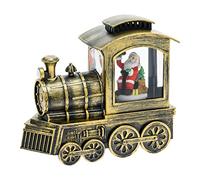 Magie di Natale Locomotiva Babbo Natale con glitter led trenino natalizio in plastica marrone 16 cm decorazione natalizia