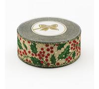 Magie di Natale Nastro per Decorazioni Natalizie Oro con Ghirlanda da 6,7 cm x 9 m