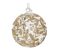 Magie di Natale Pallina in vetro trasparente con decorazioni oro per albero di Natale da Ø 10 cm