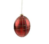 Magie di Natale Pallina natalizia in vetro tartan per albero di Natale Ø 10 cm