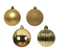 Magie di Natale Palline per albero di natale da Ø 10 cm, tubo da 4 pezzi (Oro, Plastica Infrangibile)