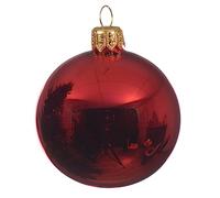 Magie di Natale Palline per albero di Natale in vetro decorate (Ø 25 cm, Rosso Lucido)