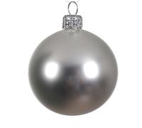 Magie di Natale Palline per albero di Natale in vetro decorate (8 cm, Argento Opaco, 6)