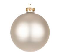 Magie di Natale Palline per albero di Natale in vetro decorate (8, Crema opaco, 7 cm)