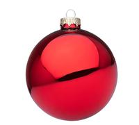 Magie di Natale Palline per albero di Natale in vetro decorate color Rosso Granata Lucido (4 sfere da 10 cm)
