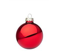 Magie di Natale Palline per albero di Natale in vetro decorate color Rosso Granata Lucido (6 sfere da 6 cm)