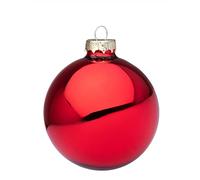 Magie di Natale Palline per albero di Natale in vetro decorate color Rosso Granata Lucido (6 sfere da 8 cm)