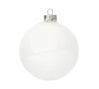 Magie di Natale Palline per albero di Natale in vetro decorato (10 cm, Bianco Lucido, 4)