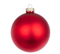Magie di Natale Palline per albero di Natale in vetro decorato (10 cm, Rosso Opaco, 4)