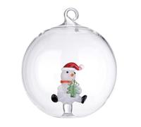 Magie di Natale Palline per albero di Natale, sfera vetro "Flare" trasparente con simboli natalizi (Omino)