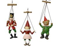 Magie di Natale Pendaglio burattini decorazione per albero di natale, 3 pezzi (Grande)