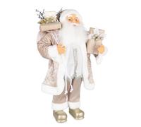 Magie di Natale Pupazzo di Babbo Natale con Abito Beige per Decorazioni Natalizie (40 cm)