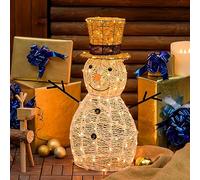 Magie di Natale Pupazzo di neve 3D luminoso in acrilico con led bianco, decorazione per interno ed esterno (70 cm)