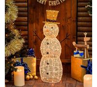 Magie di Natale Pupazzo di Neve 3D Luminoso in Acrilico con LED Bianco, Decorazione per Interno ed Esterno (105 cm)