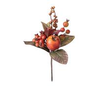 Magie di Natale Ramo decorativo natalizio con frutta, bacche e foglie da 25 cm (rosso)