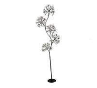 Magie di Natale Ramo di albero 5 sfere RICH con microled bianco caldo per uso interno (Marrone 120 cm)