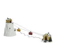 Magie di Natale Scena Animata a LED Funivia con vagoni Che Si muovono Decorazione da 53 cm