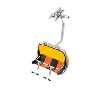 Magie di Natale Seggiolino "Ski Lift" per funivia villaggio Natalizio 4 posti (Nero/Arancio)