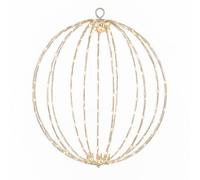 Magie di Natale Sfera Luminosa Filo Argento con microled Bianco Caldo per Esterno Decorazione Natalizia (28 cm)