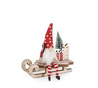 Magie di Natale Slitta Babbo Natale Even con Slitta in Legno MDF per villaggi Natalizi