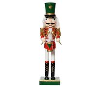 Magie di Natale Soldatino di Natale schiaccianoci in Legno per Decorazioni Natalizie da 25 cm (Cappello Verde)