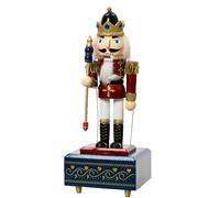 Magie di Natale Soldatino schiaccianoci con Carillon per Decorazioni Natalizie 30 cm (Blu)