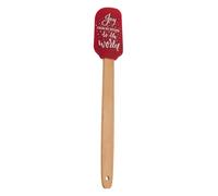 Magie di Natale Spatola in Silicone con Manico in Legno per Dolci Natalizi (Rosso)