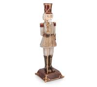 Magie di Natale Statuetta decorativa in poliresina Soldatino schiaccianoci Edwyn natalizio h 42 cm (Oro-Rosso)