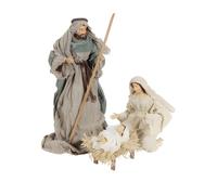 Magie di Natale Statuette per presepe da 3 pezzi in tessuto con Gesù bambino, Giuseppe e Maria da 45 cm