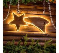 Magie di Natale Stella cometa con tubo a led bifacciale effetto Neon per esterno (65 cm, Luce Calda)