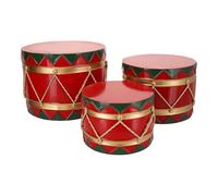 Magie di Natale Tamburelli Rossi in Metallo per Decorazioni Natalizie da 31,8x26,7x21,6