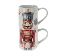 Magie di Natale Tazza di Natale in Porcellana per Decorazioni Natalizie 265 ml Set da 2 (Schiaccianoci)