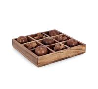 Magie di Natale Tris in legno di mango con simboli "O" e "X" per decorazioni interne (H 6)