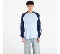 adidas Originals - T-shirt a maniche lunghe azzurra e blu navy con bordi a contrasto L