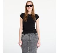Diesel, ,Tops ,Donna ,Nero ,L T-Shirt a Costine con Scollo Rotondo