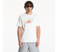 New Balance Uomo Classic Tri-Logo T-Shirt in Bianco, Cotone, Taglia L