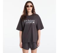 New Balance Donna Trackside Oversized T-Shirt in Grigio, Jersey di Cotone, Taglia L