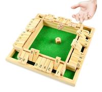 Magiho Shut the Box, Classico Shut the Box Spiel, Gioco da Tavolo Viene Fornito con 2 Dadi, Adatti per Attività All'aperto, KTV, Viaggi, Feste o Giochi in Scatola da Bar (Colore Naturale, Verde)