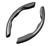 MAGII 2 Pezzi Auto Coprivolante per Jeep Renegade Compass Cherokee, Protezione Volante Segmentata Universale, Copri Volante per Auto in Fibra di Carbonio Antiscivolo Traspirante,A Black