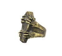 MAGIIE Gioielli Regolabile, Anello Aperto da Uomo,Anello Vampiro con Teschio,Grandi Anelli per Uomo (gold)